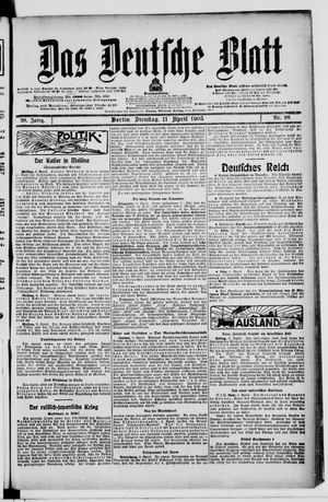 Das deutsche Blatt vom 11.04.1905