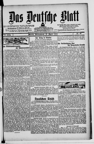 Das deutsche Blatt vom 15.04.1905