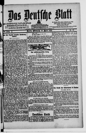 Das deutsche Blatt vom 19.04.1905