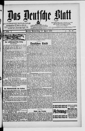 Das deutsche Blatt vom 27.04.1905