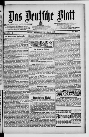 Das deutsche Blatt vom 29.04.1905