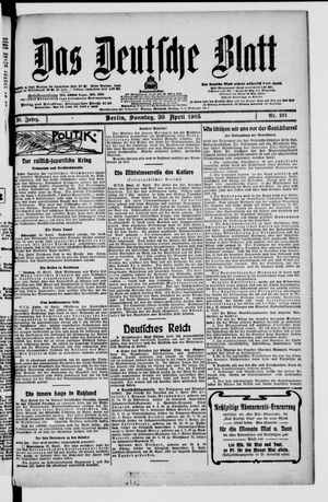 Das deutsche Blatt vom 30.04.1905