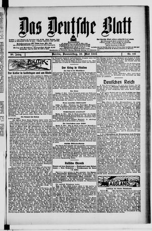 Das deutsche Blatt vom 18.05.1905
