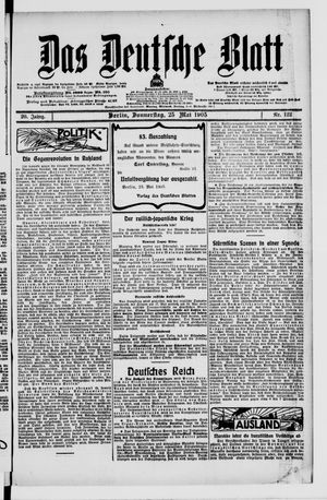 Das deutsche Blatt vom 25.05.1905