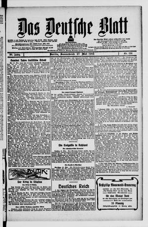 Das deutsche Blatt on May 27, 1905
