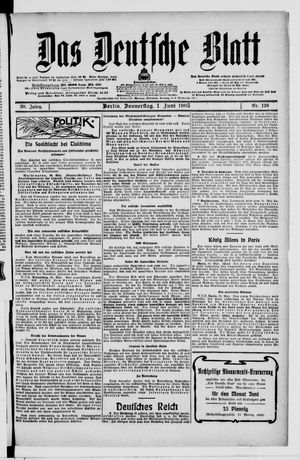 Das deutsche Blatt vom 01.06.1905