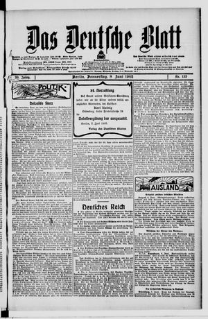 Das deutsche Blatt vom 08.06.1905