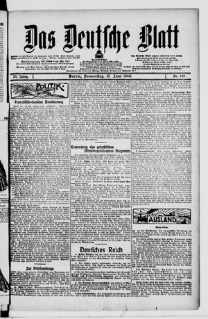 Das deutsche Blatt vom 15.06.1905
