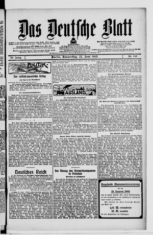 Das deutsche Blatt vom 22.06.1905