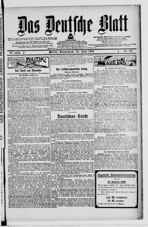 Das deutsche Blatt vom 24.06.1905