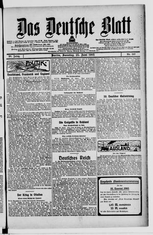 Das deutsche Blatt vom 25.06.1905