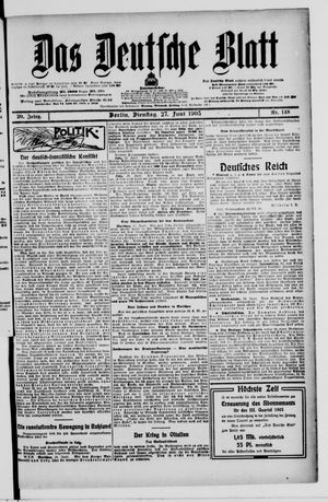 Das deutsche Blatt vom 27.06.1905
