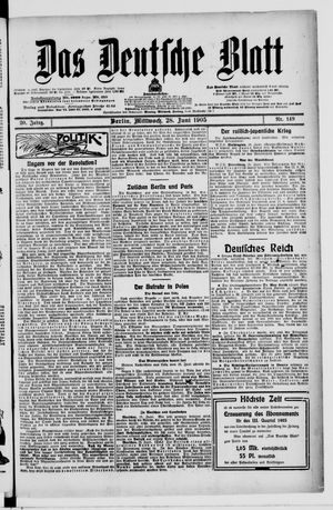 Das deutsche Blatt vom 28.06.1905