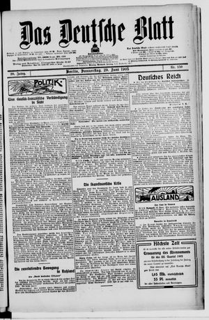 Das deutsche Blatt vom 29.06.1905