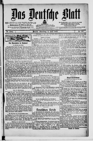 Das deutsche Blatt on Jul 2, 1905