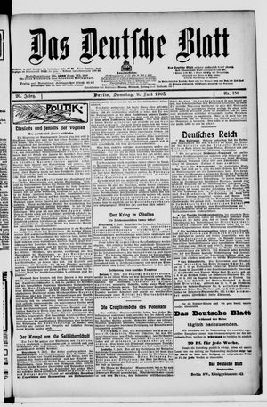 Das deutsche Blatt vom 09.07.1905