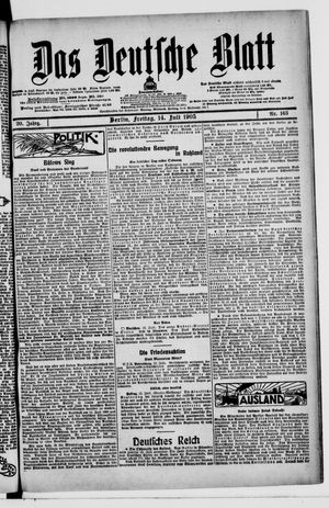 Das deutsche Blatt vom 14.07.1905