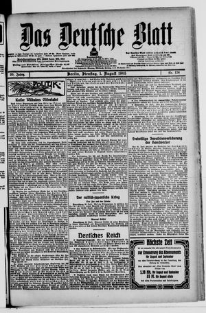 Das deutsche Blatt vom 01.08.1905