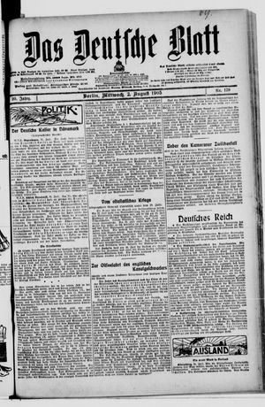Das deutsche Blatt vom 02.08.1905