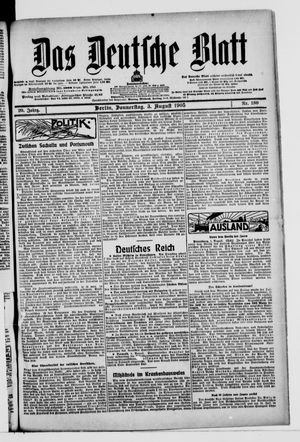 Das deutsche Blatt on Aug 3, 1905