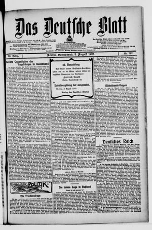 Das deutsche Blatt vom 05.08.1905