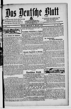 Das deutsche Blatt vom 09.08.1905