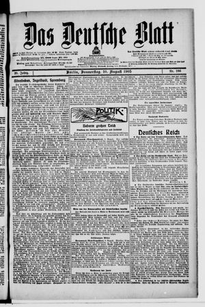 Das deutsche Blatt vom 10.08.1905