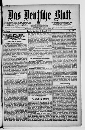 Das deutsche Blatt vom 11.08.1905
