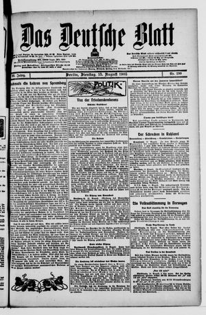 Das deutsche Blatt vom 15.08.1905
