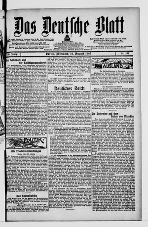 Das deutsche Blatt vom 16.08.1905