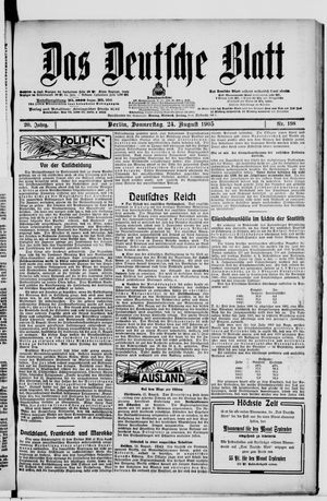 Das deutsche Blatt vom 24.08.1905