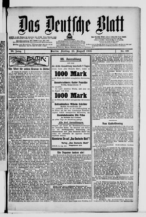 Das deutsche Blatt vom 25.08.1905