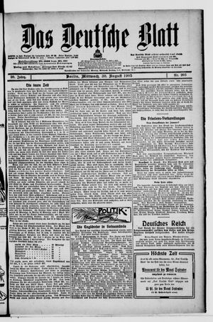 Das deutsche Blatt vom 30.08.1905