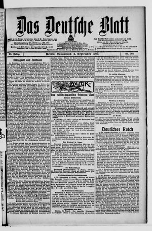 Das deutsche Blatt vom 02.09.1905
