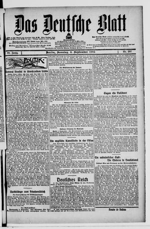Das deutsche Blatt vom 03.09.1905