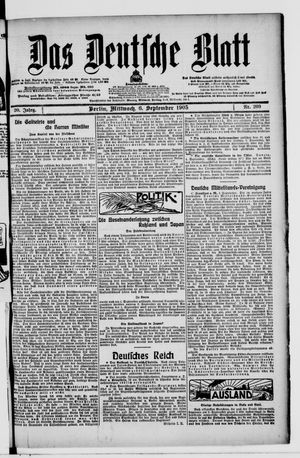 Das deutsche Blatt vom 06.09.1905