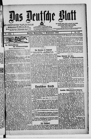 Das deutsche Blatt vom 07.09.1905