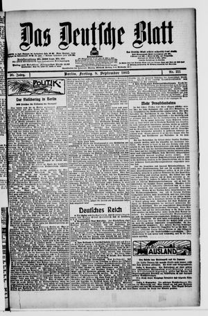 Das deutsche Blatt vom 08.09.1905