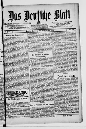 Das deutsche Blatt vom 10.09.1905