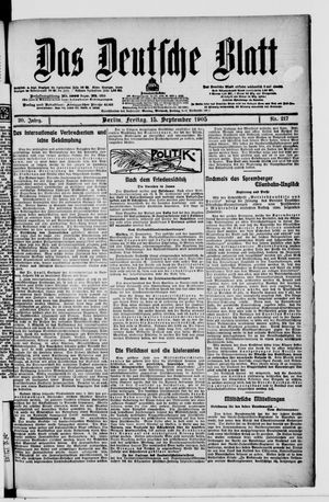 Das deutsche Blatt vom 15.09.1905