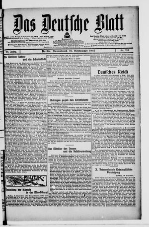 Das deutsche Blatt vom 16.09.1905