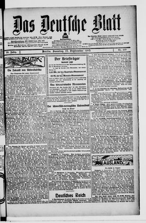 Das deutsche Blatt vom 17.09.1905