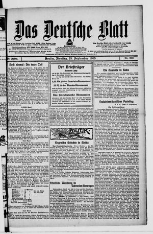 Das deutsche Blatt vom 19.09.1905