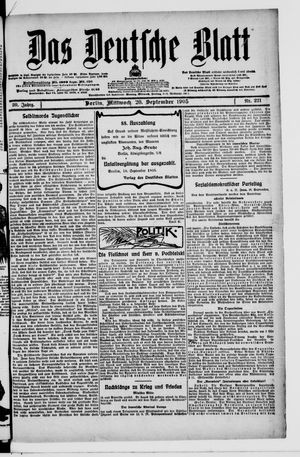 Das deutsche Blatt vom 20.09.1905