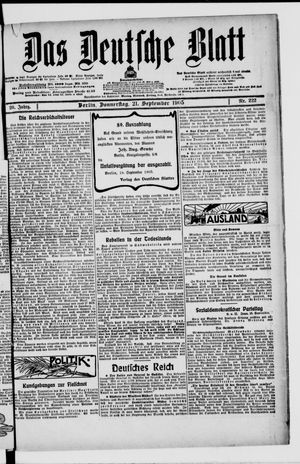 Das deutsche Blatt vom 21.09.1905