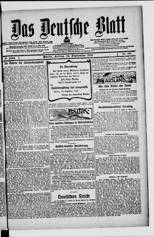 Das deutsche Blatt vom 22.09.1905
