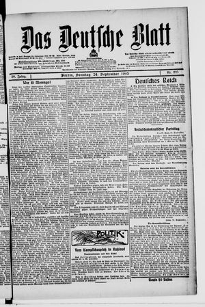 Das deutsche Blatt vom 24.09.1905