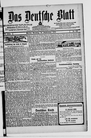 Das deutsche Blatt vom 26.09.1905