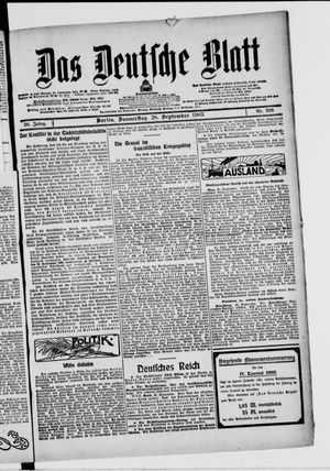 Das deutsche Blatt vom 28.09.1905