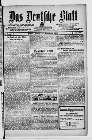 Das deutsche Blatt vom 29.09.1905